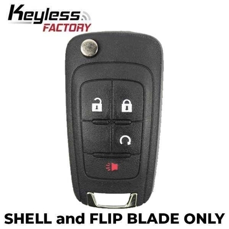 KEYLESSFACTORY 2010-2019 GM / 4-Button Flip Key SHELL / PN20873622 / OHT01060512 FKS-GM-FP6